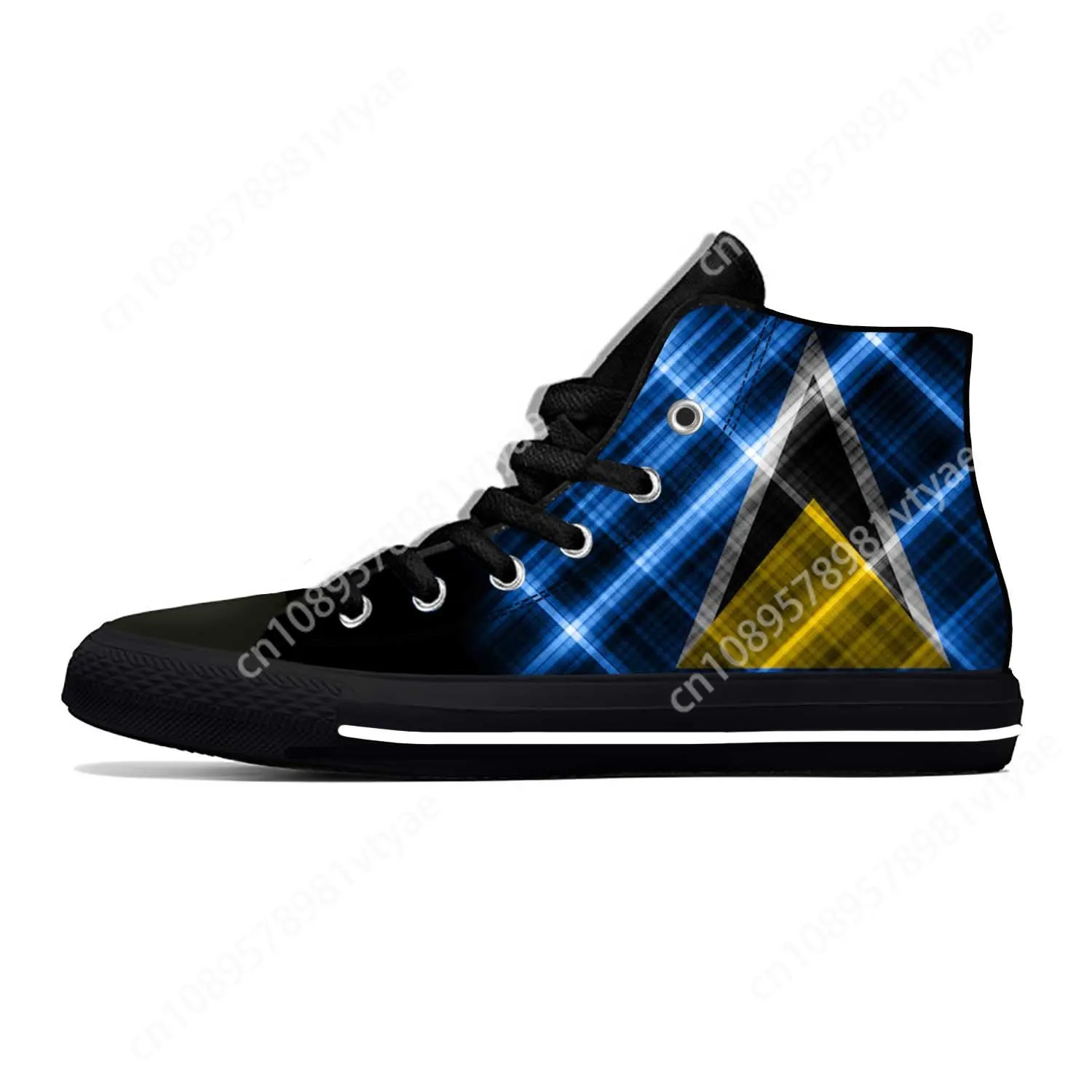 

Saint Lucia Lucian Flag Patriotic Pride Fashion Casual Cloth Shoes High Top Comfortable Breathable 3D Print Men Women Sneakers