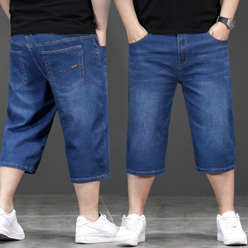 Oversized 44 46 48 Summer Denim Shorts For Men Loose High Quality Plus Size Denim Short Jeans Brand Daily Classic Pants Male