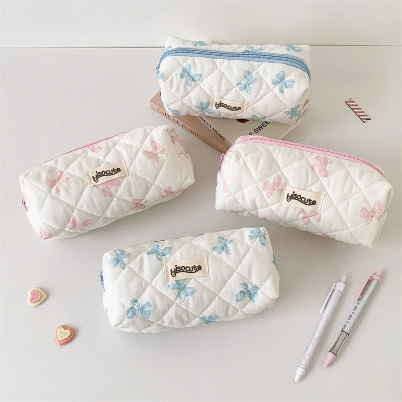 Kawaii Cartoon Butterfly Bow Pencil Case, Criativo Lovely Pen Bag para Crianças, Presente de papelaria escolar, Bonito