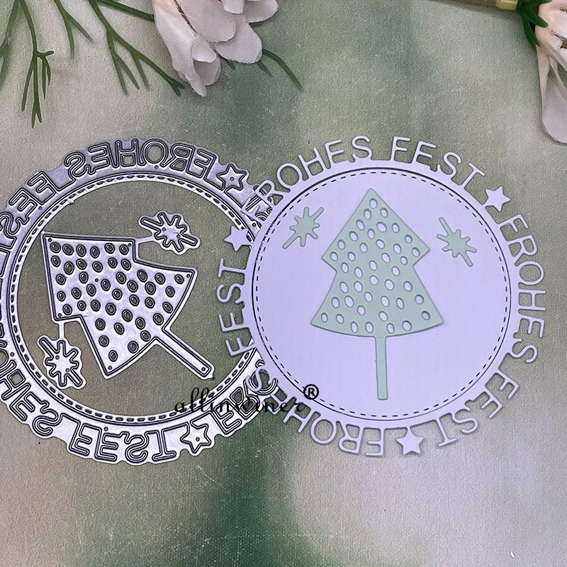 Fest frohes رسائل حلقة معدنية قطع يموت DIY بها بنفسك ألبوم سكرابوكينغ ورقة بطاقات الحرف الزخرفية النقش يموت تخفيضات