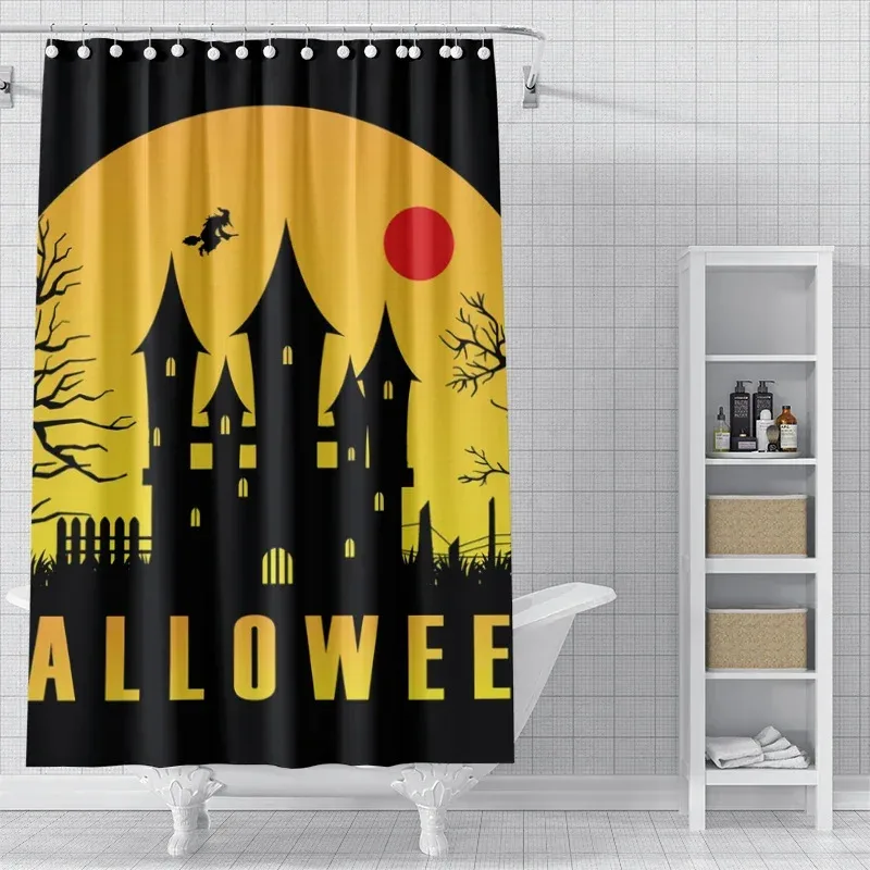 

ZYQ01 украшение дома, занавески для душа, водонепроницаемая занавеска для ванной комнаты, ткань, современная скандинавская гостиная, счастливый Хэллоуин, осень Pum6Bn%