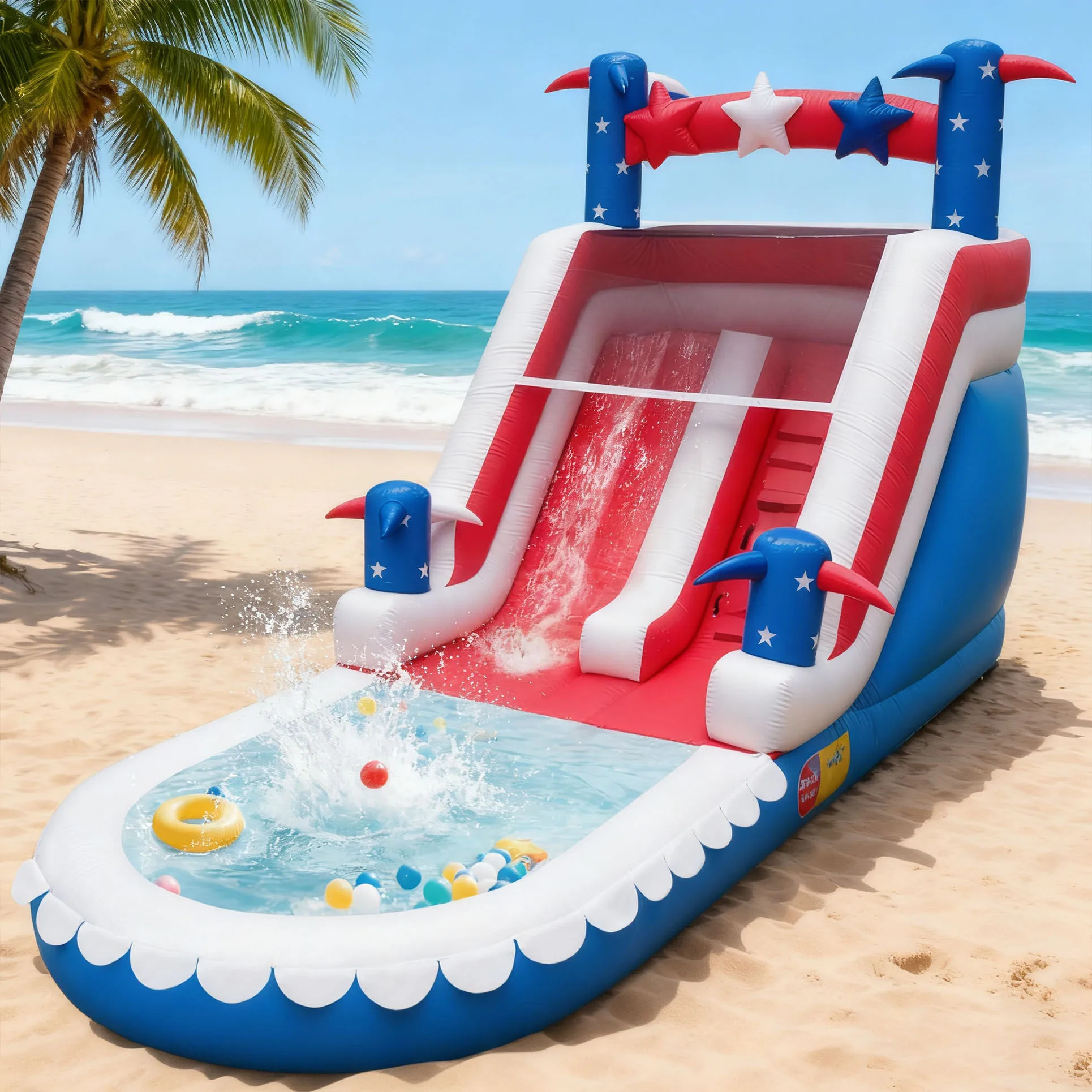 NAIRBAG Inflatable Slip Slide Waterslide Outdoor Inflatable Water Amusement Facilities Commercial Wet Slide for Adult & Kids