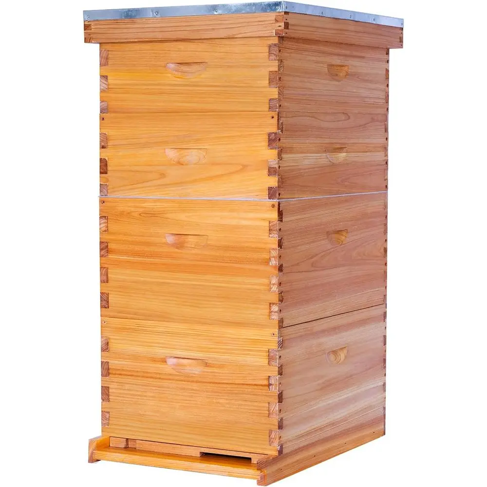 

e stroth hive swax Coated Complete Hives Includes Bes and Waxed oundations (2 Deep Boxes & 2 Medium Boxes)
