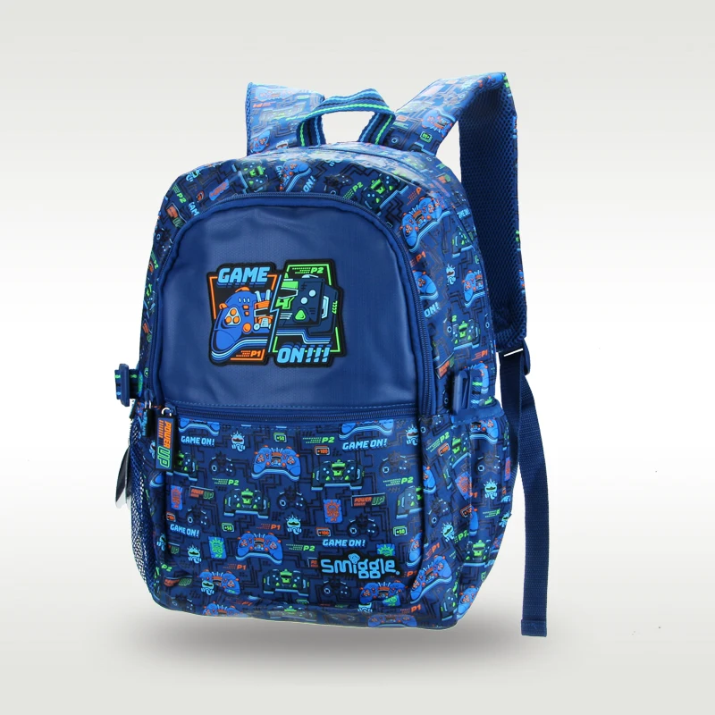 Australië Smille Hot-Selling Originele Kinderrugzak Coole Rugzak Reistas Blauw Vliegtuig Grote Schooltas 16 Inch