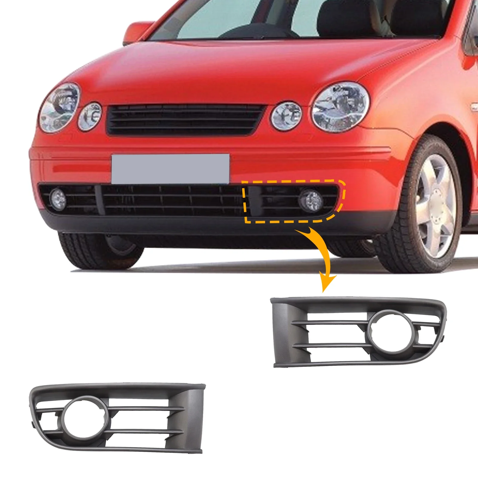 

OLANGDA противотуманные фары гриль крышка рамка абажур для VW Polo Type 9N аксессуары 2002 2003 2004 2005 6Q0853665 6Q0853666