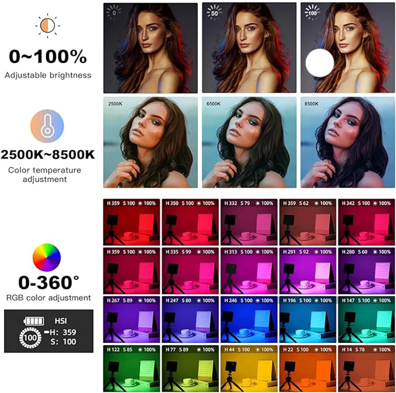 SOONPHO P10 LED RGB Video Light Professional CRI 97 Photographic Lighting 2500K-8500K Bi Color For Photo Studio Portable Lamp