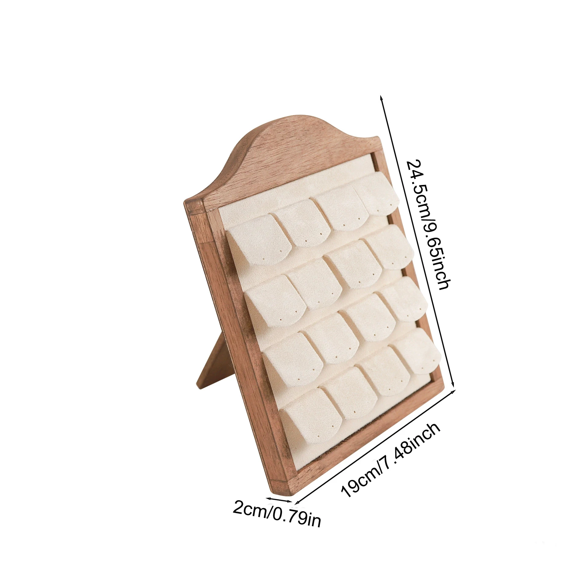 الأزياء العمودي الخشب المخملية الأقراط عرض موقف قرط الاذن المرصع خاتم رف التصوير عرض الدعائم لمتجر المنزل #5