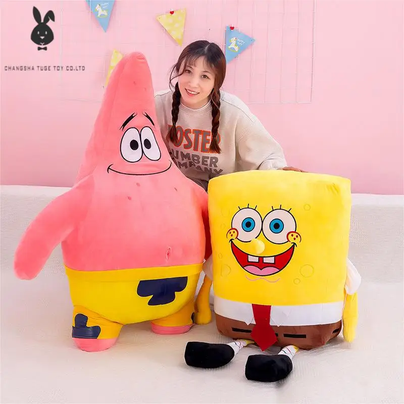 New Spongebobb Squarepantts Plush Toys Large Stuffed Toys Birthday Gifts Bed Pillow for Girls Unisex Pig PP Cotton 1pcs Tg-toy93