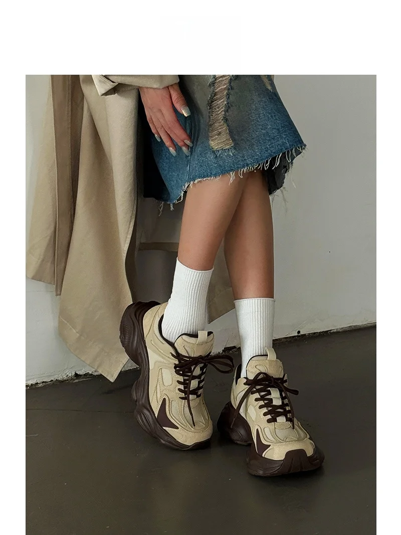 

Женские модные спортивные повседневные кроссовки SGIRL TWTW в стиле ретро с цветными вставками, на толстой подошве, без шнурков