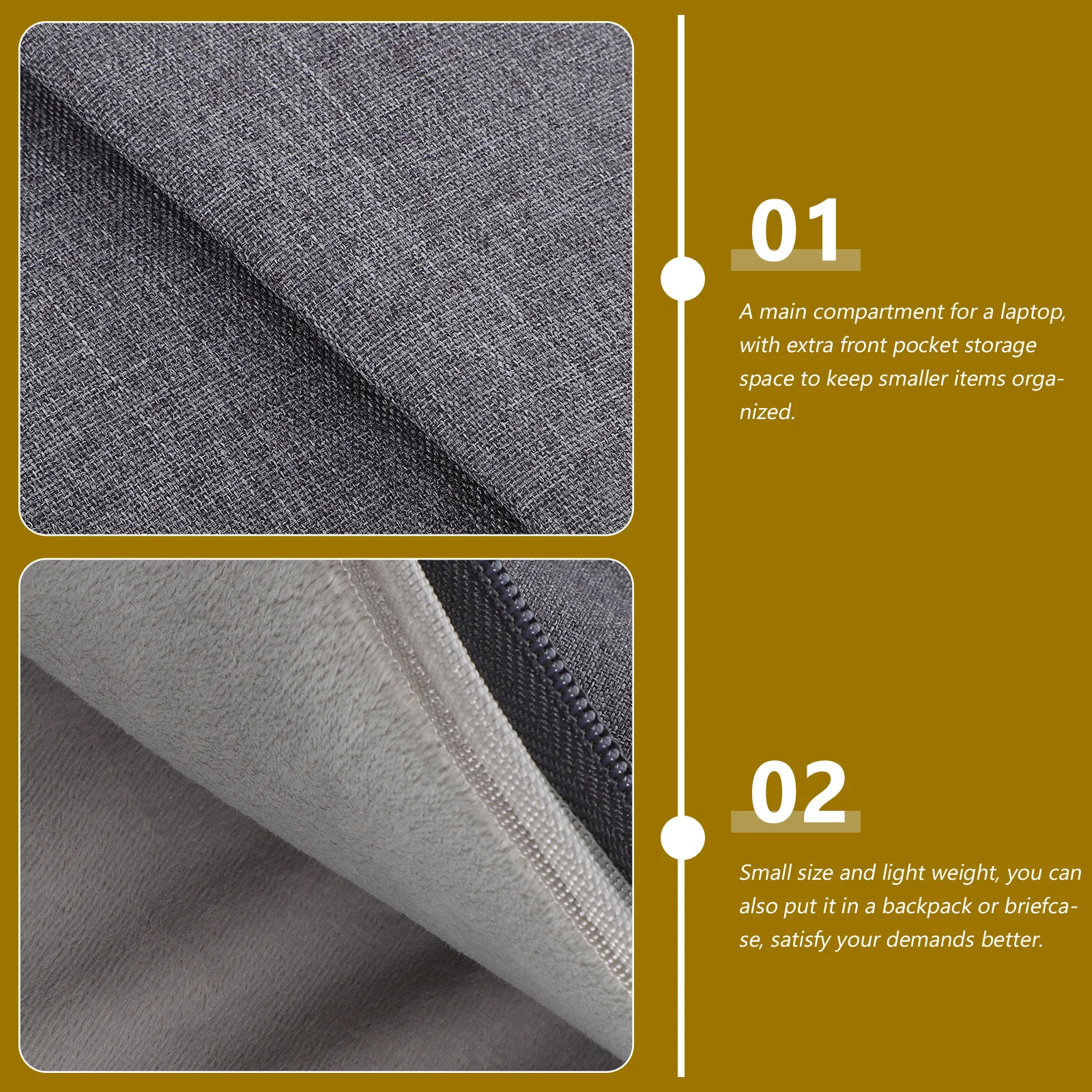 

Laptop Sleeve for 15.6 Inch Computer Premium Polyester Portable Shockproof Bag with Zipper Handle Lightweight Travel Laptop