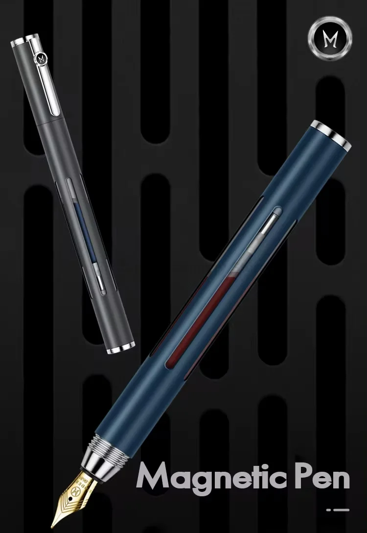 Creative Large-capacity Magnetic Ink-absorbing Fountain Pen Aluminum Pen Barrel Smooth Business Student Stationery Writing Gift