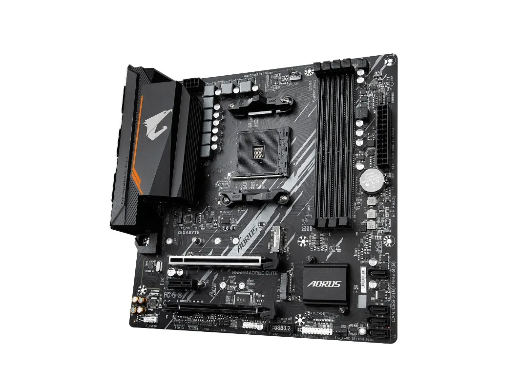 Gigabyte GIGABYTE B550M AORUS Elite (AM4/ AMD/ B550/ Micro-ATX/ DDR4/ Dual M.2/ PCIe 4.0/ Realtek GbE LAN/Игровая материнская плата)
