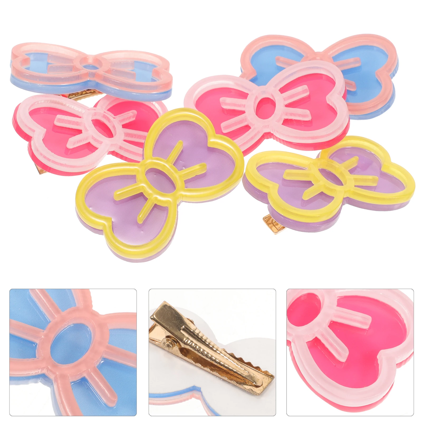 

6pcs Bow Clips Bows Girls Hair Clips Baby Bows Toddler Metal Barrettes Hair Accessories Sweet Lightweight Portable