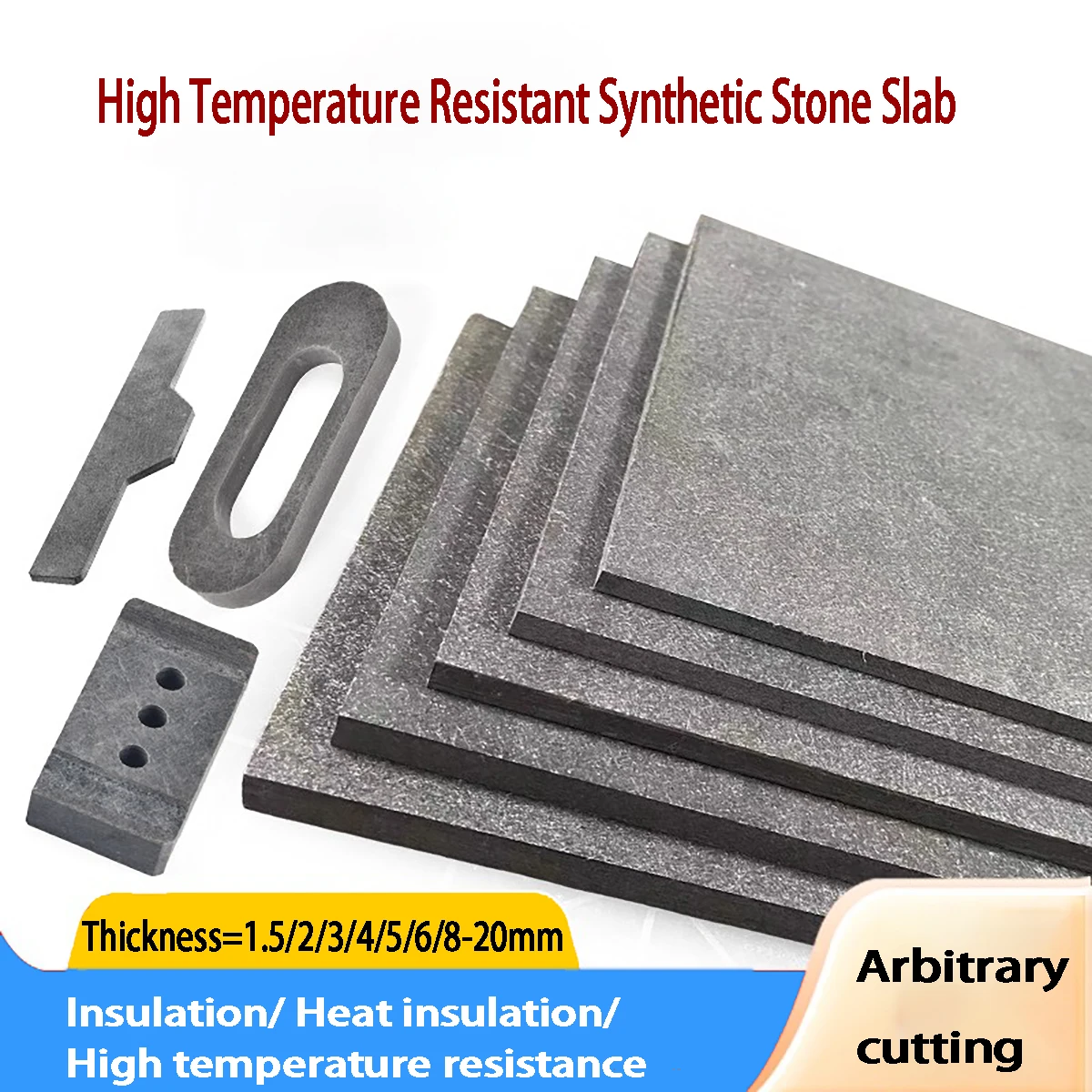 1pcs High Temperature Resistant Synthetic Stone Insulation Board With a Thickness Of 1.5/2/3/4/5/6/8/10/12/15/20mm