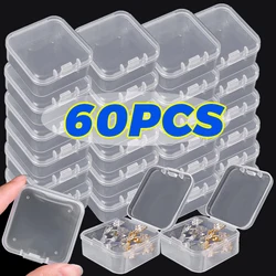 Transparent Mini Square Storage Box Plastic Jewelry Storage Box Container Portable Earring Rings Earplugs Packaging Storage Case