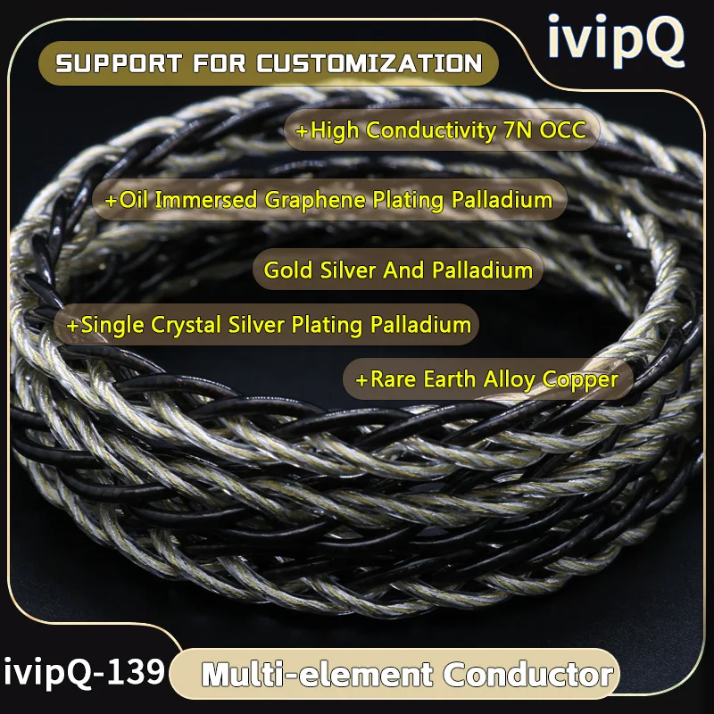 كابل سماعة أذن Ivipq ، كابل رئيسي بالإضافة إلى ، mmcx/2pin ، */n5005/e900 لـ fudu perfomer8 f1 pro 10 himalaya performer8 s12 pro