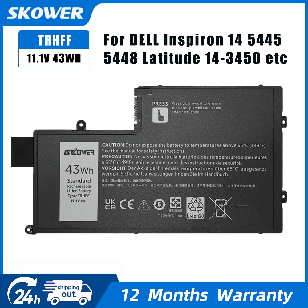 

Аккумулятор для ноутбука TRHFF, 43 Втч для Dell Inspiron 14 15 5445 5447 5448 5457 5545 5547 5548 5557