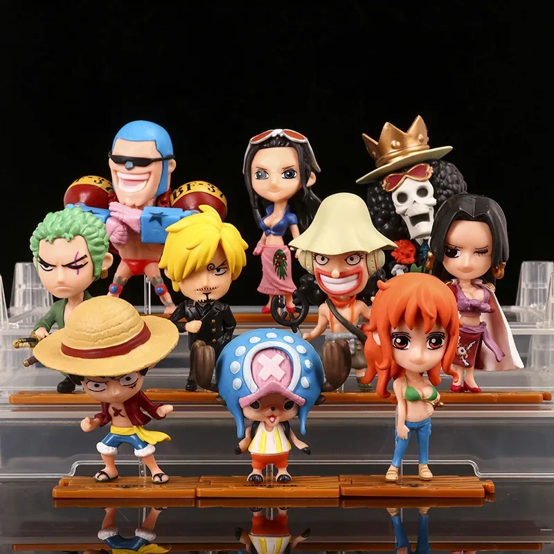 Anime Figure One Piece Monkey D Luffy Roronoa Zoro Kawaii Toys Q Figural Nendoroid Car Decoration PVC Model Gift