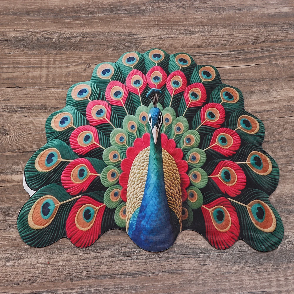 Special-shaped Peacock Carpet Soft Absorbent Peacock Mat 60x60cm/100x100cm Non-slip Door Gasket