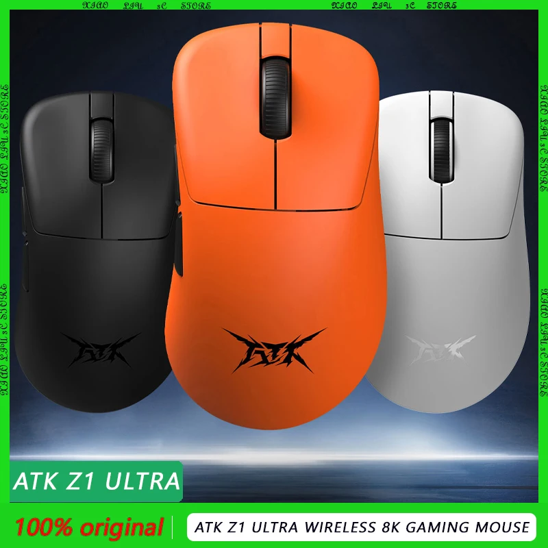 ATK Z1 Ultra Wireless 8K Gaming Mouse ATK Z1 Pro Max PAW3950 Ultra Smart Speed WirelessPolling Rate Low Latency 42000DPI Gift