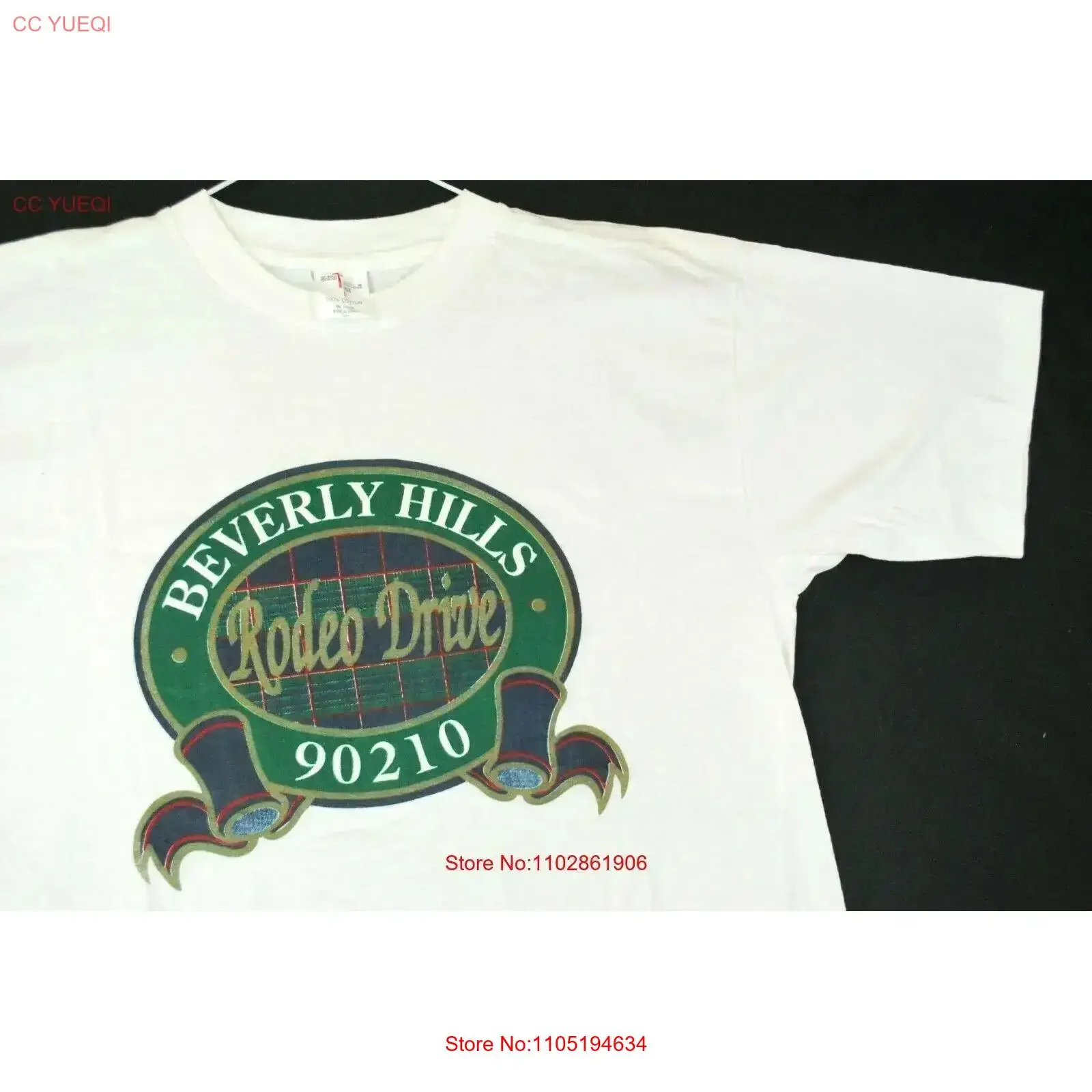 Vintage 90s Beverly Hills 90210 Short T Shirt Hip Hop Rap Mens L vintage Washed Soft homme Stylish Casual fashion Unisex