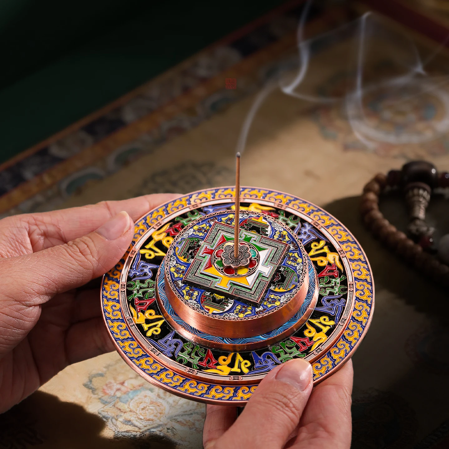 Tibetan Five-Color Incense Tray Holder Indoor Incense Burner Line Incense Tray Incense Decoration Ornaments