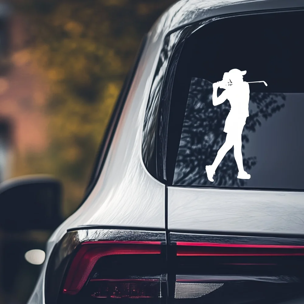 Waterproof Vinyl Sticker for Active Golfers - Women'S Golf Graphic - Rear Car Window Decal - Decorative Window Sticker