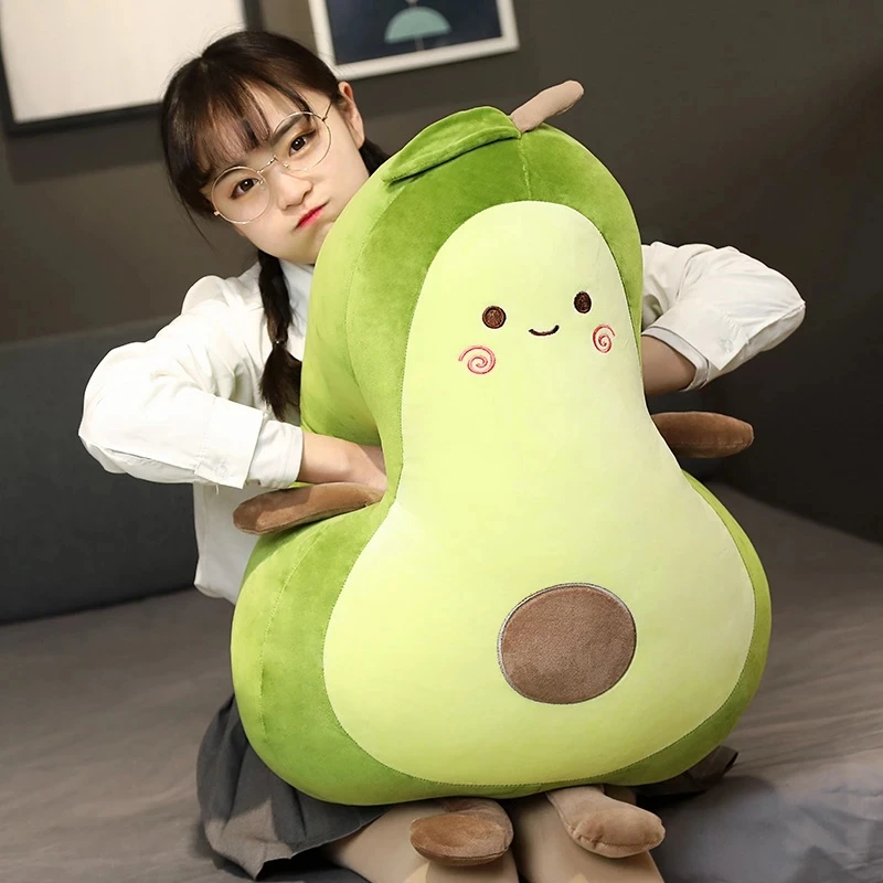 Giant Long&Fat Avocado Stuffed Plush Toy Filled Doll Fruit Cushion Pillow Soft Plush Doll Toy Child Baby Girl Birthday Gift