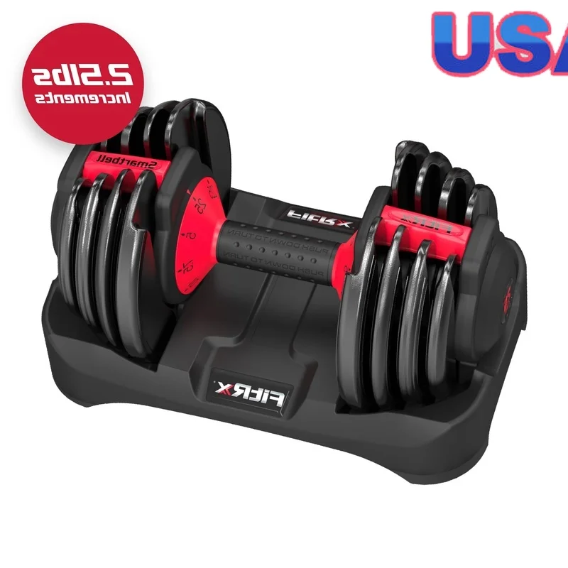 

25lbs Adjustable Dumbbell Home Gym Quick-Select 9 in 1 Quick Weight Change Anti-Slip Grip Durable Storage Rack Fitness Equipment