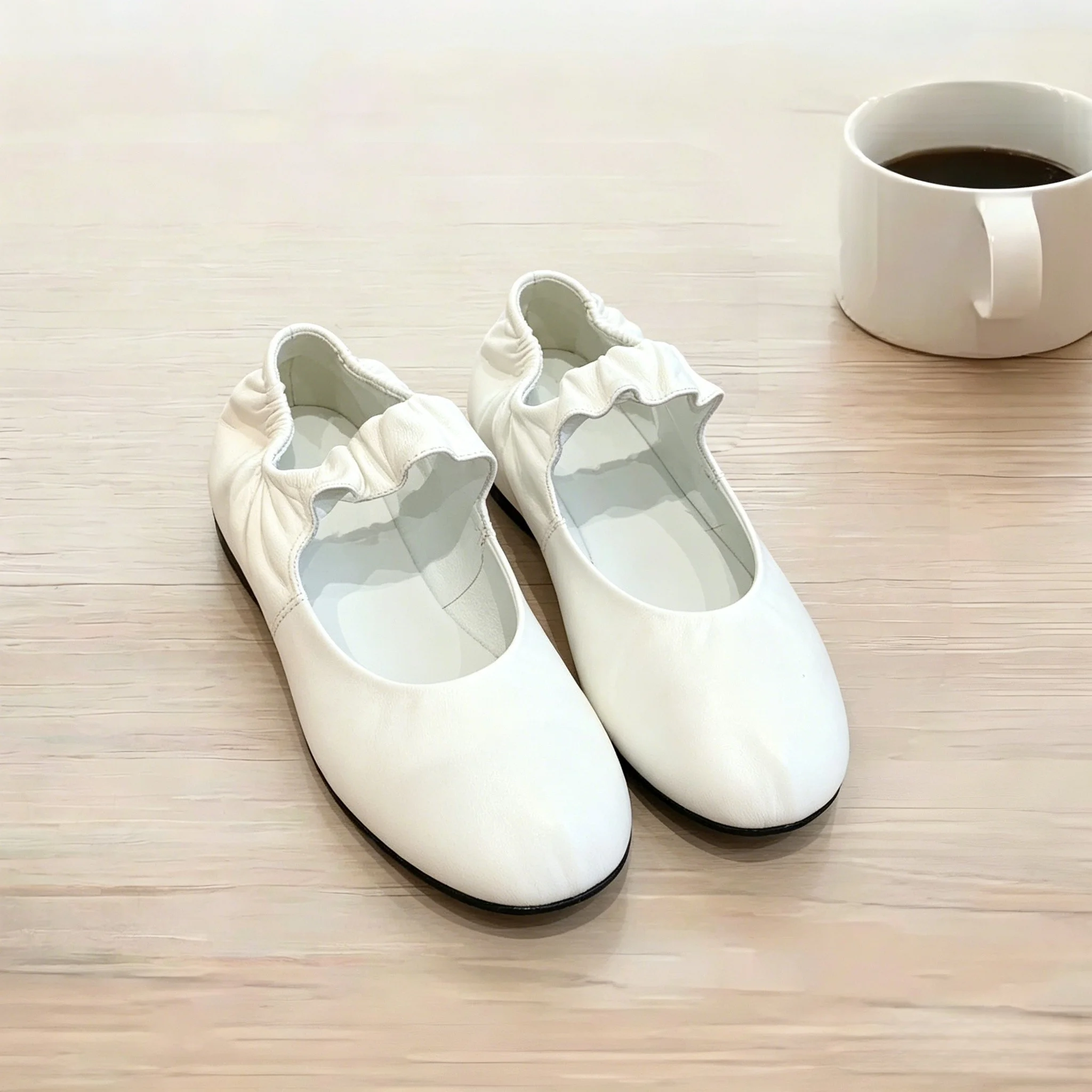 Brand Discount Women's Ballet Flats, Soft Sheepskin Slip-on Round Toe Casual Flats Mary Jane Shoes Forrest Gump Shoes Versatile