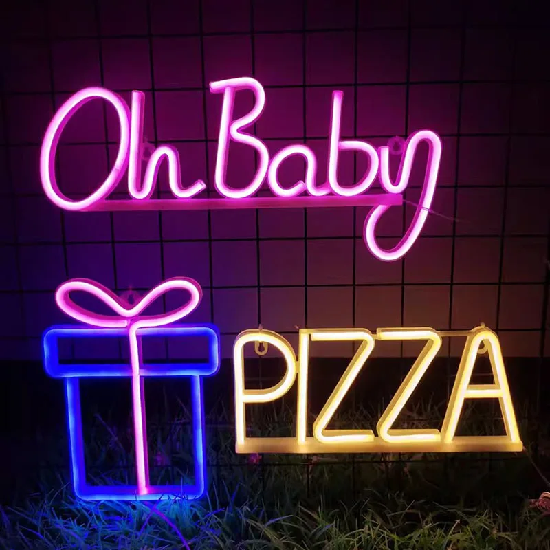 

Неоновая светодиодная USB-подсветка для украшения стен, неоновая лампа для пиццы, кофейни, ночник для ресторана, свадьбы, вечеринки, подарок