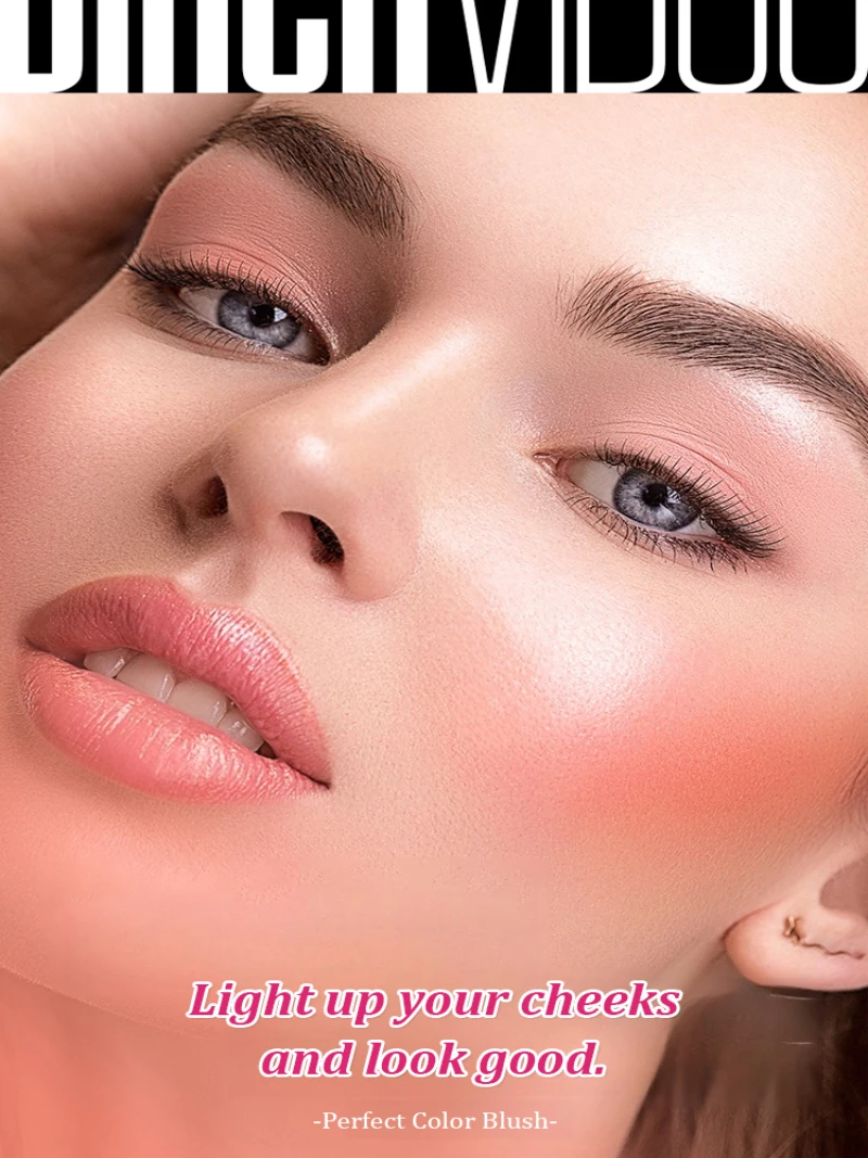 2 in 1 Lip Cheek Dual Color Sandwich Blush Stick Natural Brighten Complexion Highlighting Finishing Stick