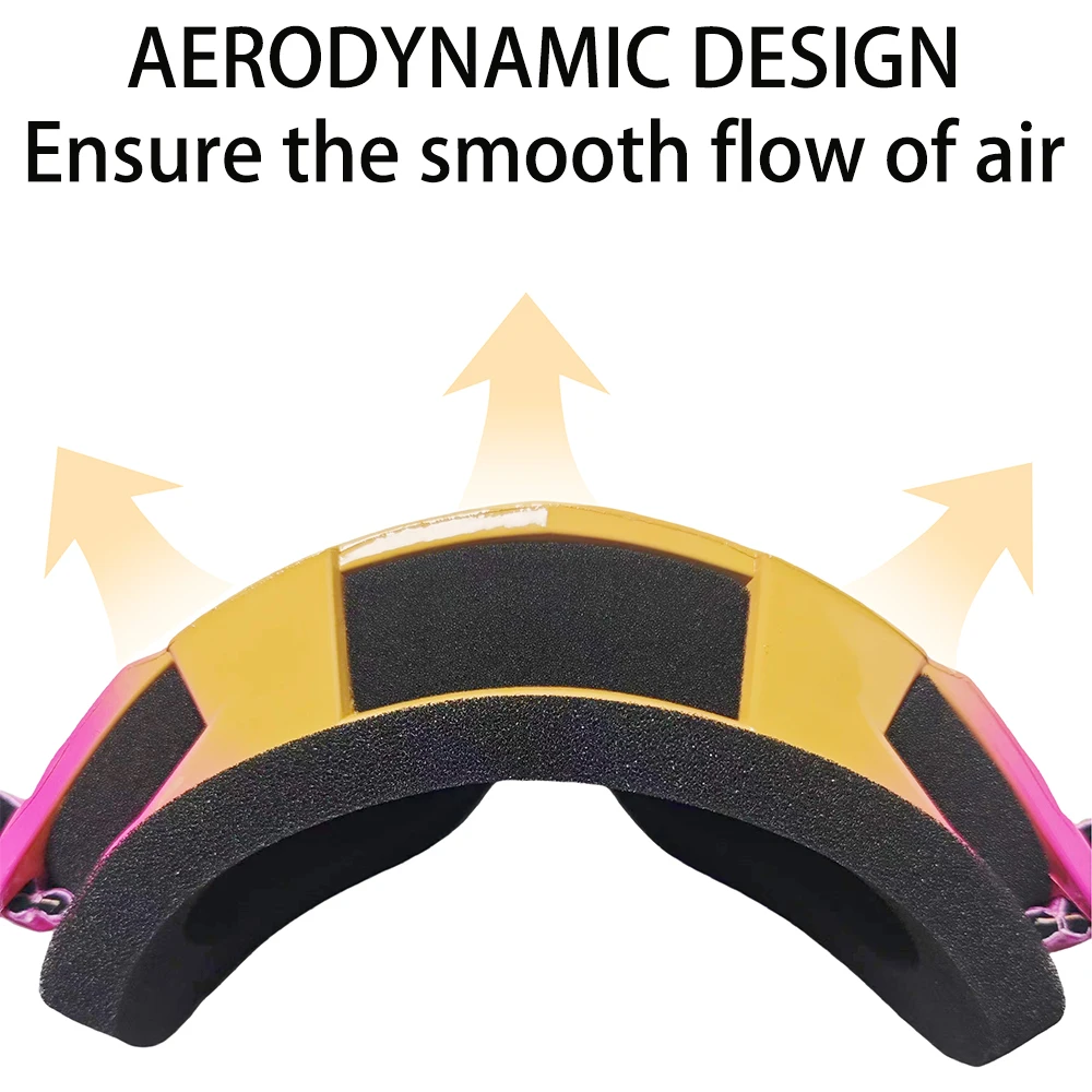 نظارات صيفية مضادة للرياح على شكل دونات للجنسين مضادة للوهج لـ MTB BMX ATV للدراجات النارية والدراجات الهوائية وإطار وردي وأبيض #6