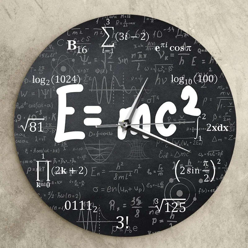 Teoria względności formuła matematyczna zegar ścienny naukowiec fizyki prezent dla nauczyciela wystrój sali szkoły