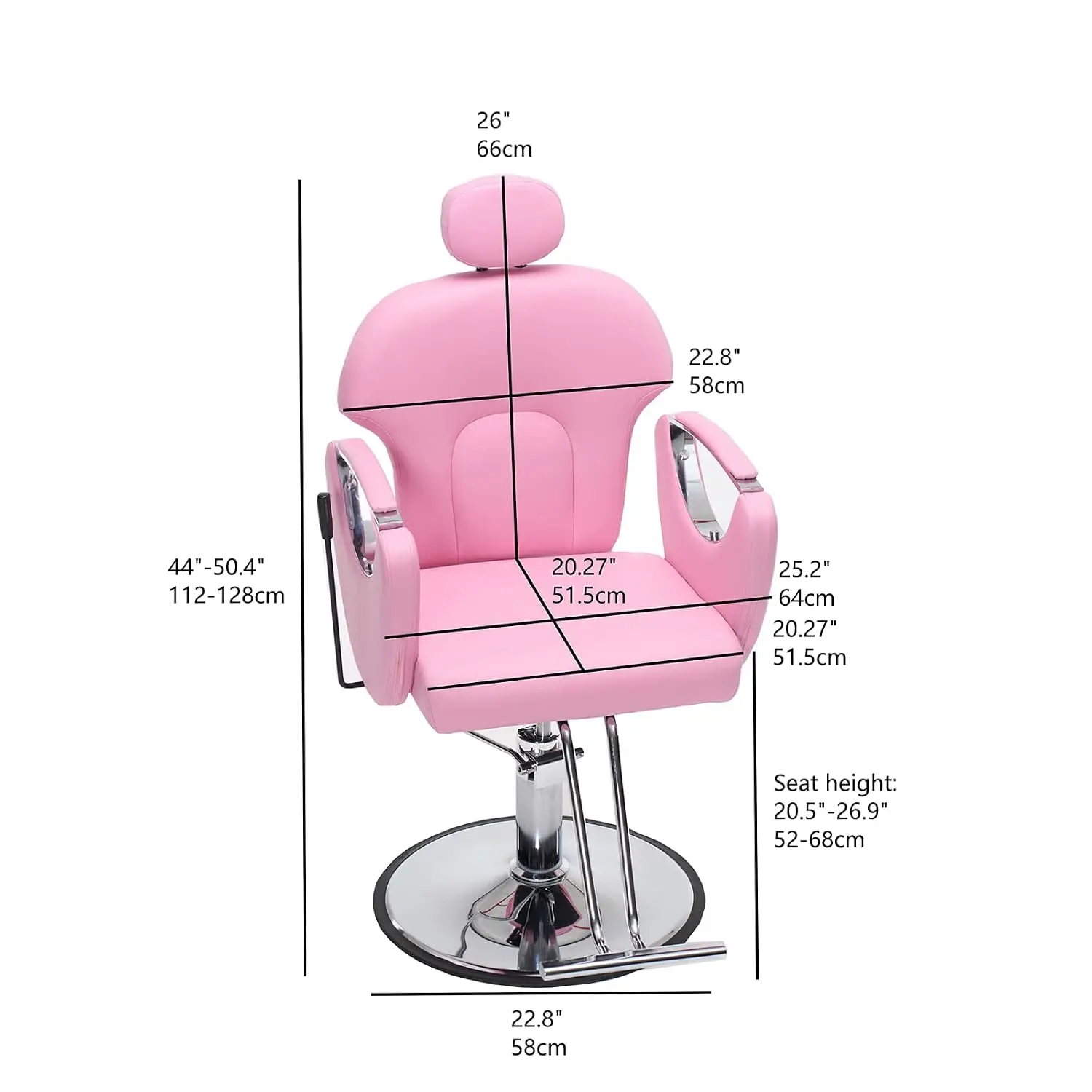 Multi-Function Salon Shampoo Chair for Hair Stylist, Pink-Silver, Customized