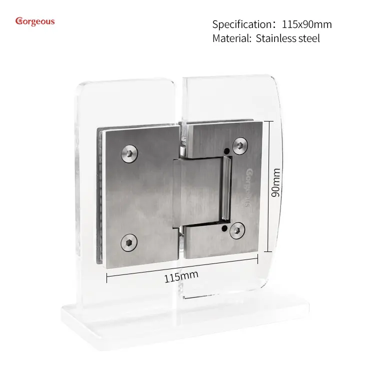 Frameless 180 Degree Swing Bi-Folding Shower Door Hinge Durable Stainless Steel Glass Soundproof Easy Installation Bathroom