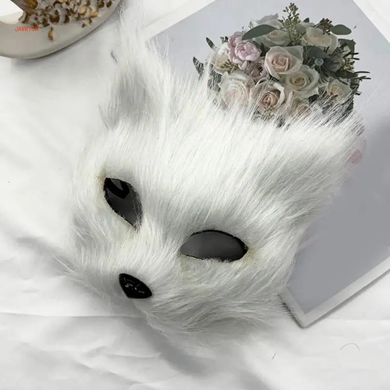 N1he máscara raposas gatos, máscara animais raposas com patas, luvas therians, conjunto máscara luvas para festa