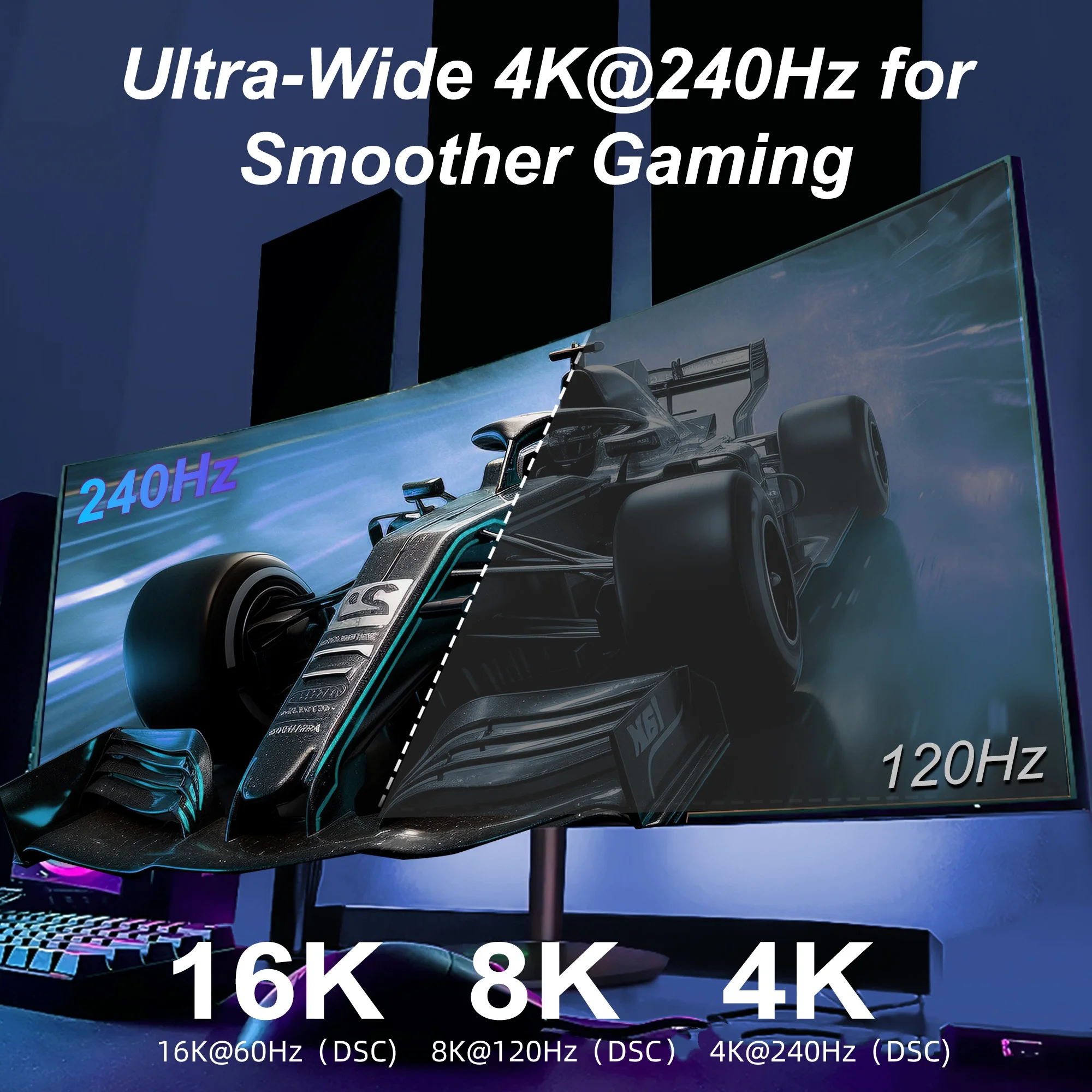 Mini-DP zu DisplayPort Kabel DP2.1 Bidirektionales Konvertierungs-Übertragungskabel 16K@60Hz 8K@120Hz für MacBook Air Monitor – Detail 7