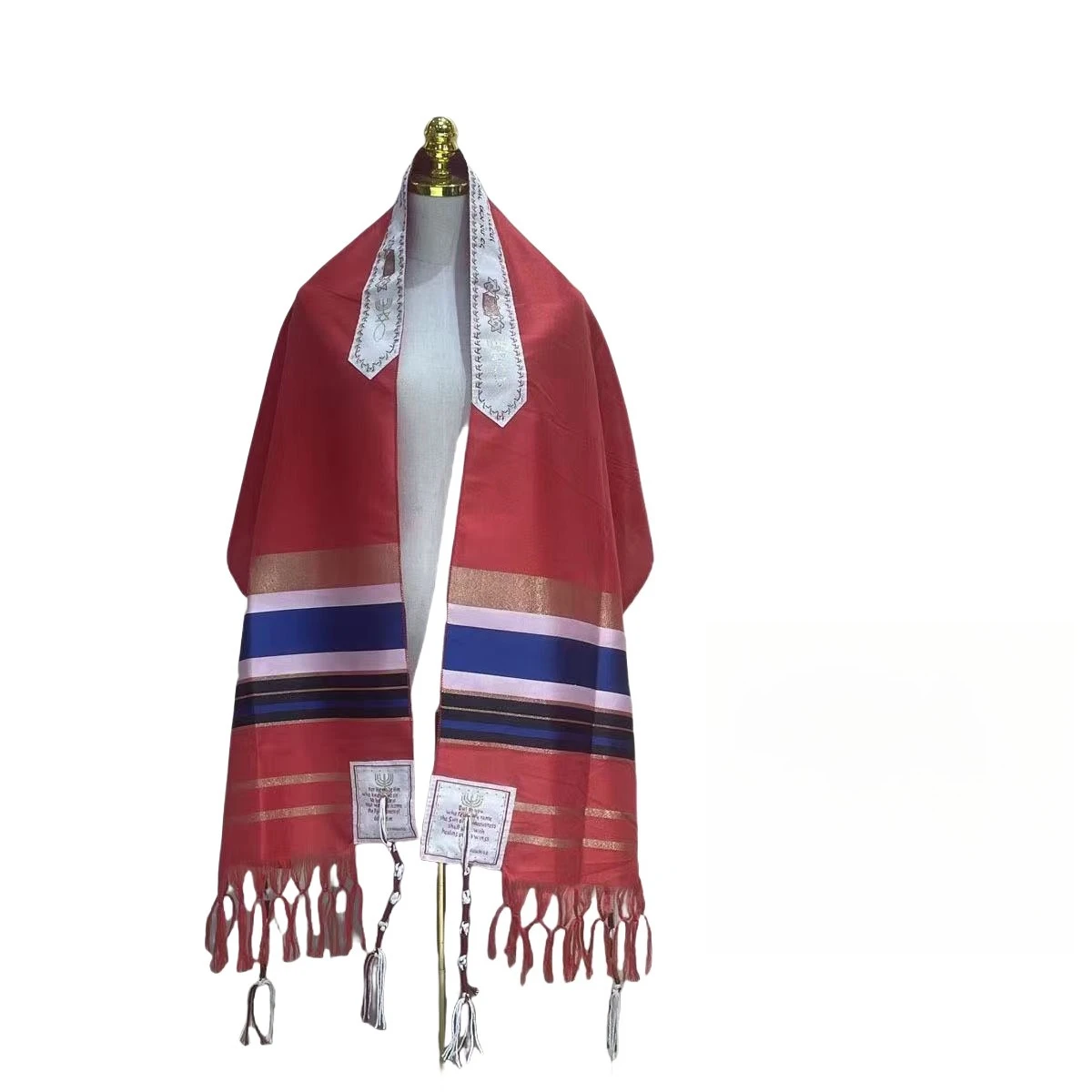 

2026 New Jewish Tallit Prayer Shawl Shacharit Talis Scarf Classic Prayers Shawls All-match Red Jewish Ethnic Wraps 50X180CM