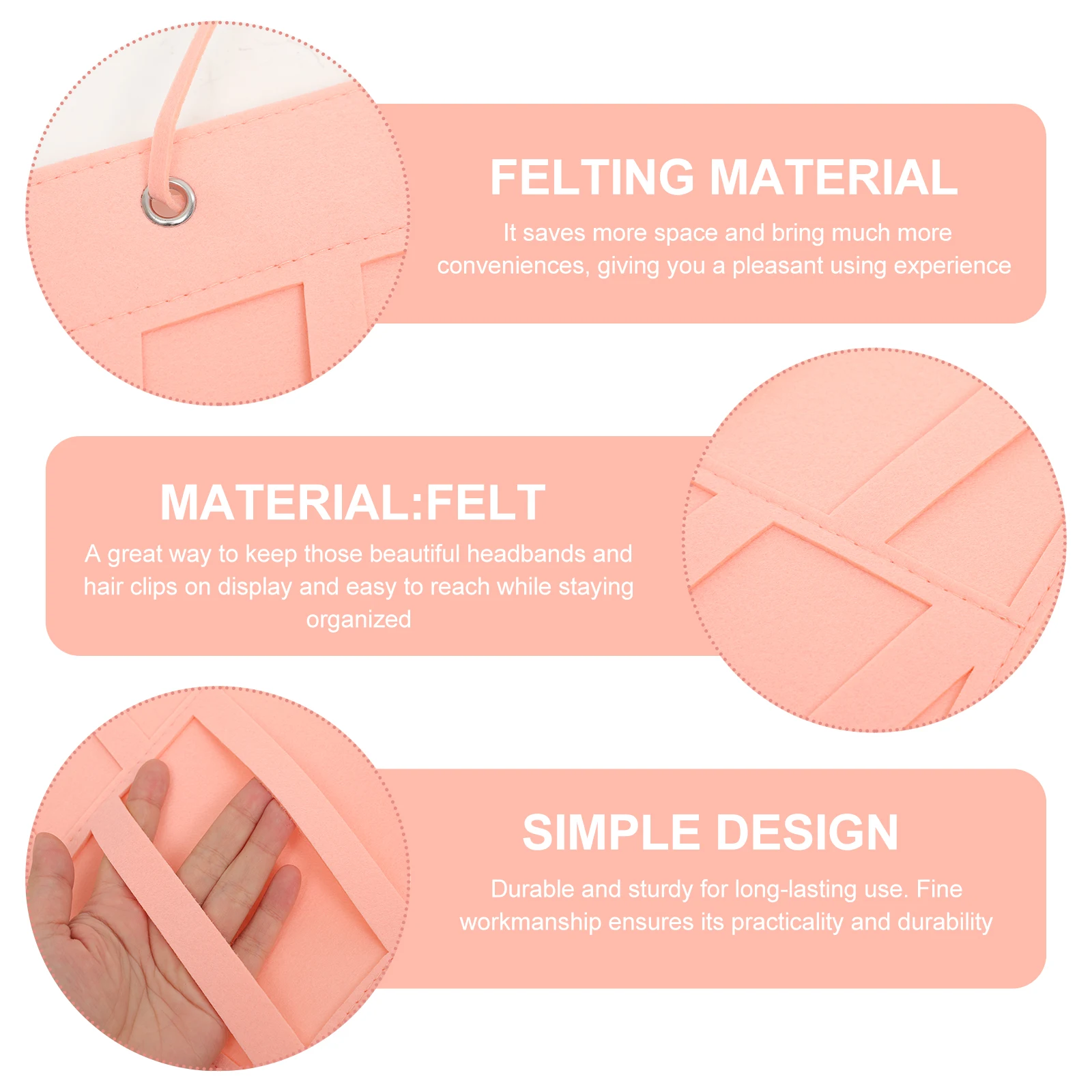 

Сумка для хранения ювелирных изделий, бант для волос, дисплей, подвесной держатель для ожерелья, розовый фетровый органайзер, держатели, повязка на голову для женщин