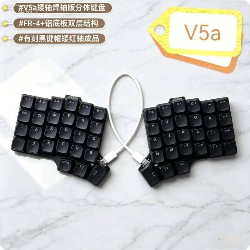 Customized Corne V5a Split Mechanical Keyboard Wired Low-profile Switches 60-key Soldered Switches Ergonomic for Both Hands