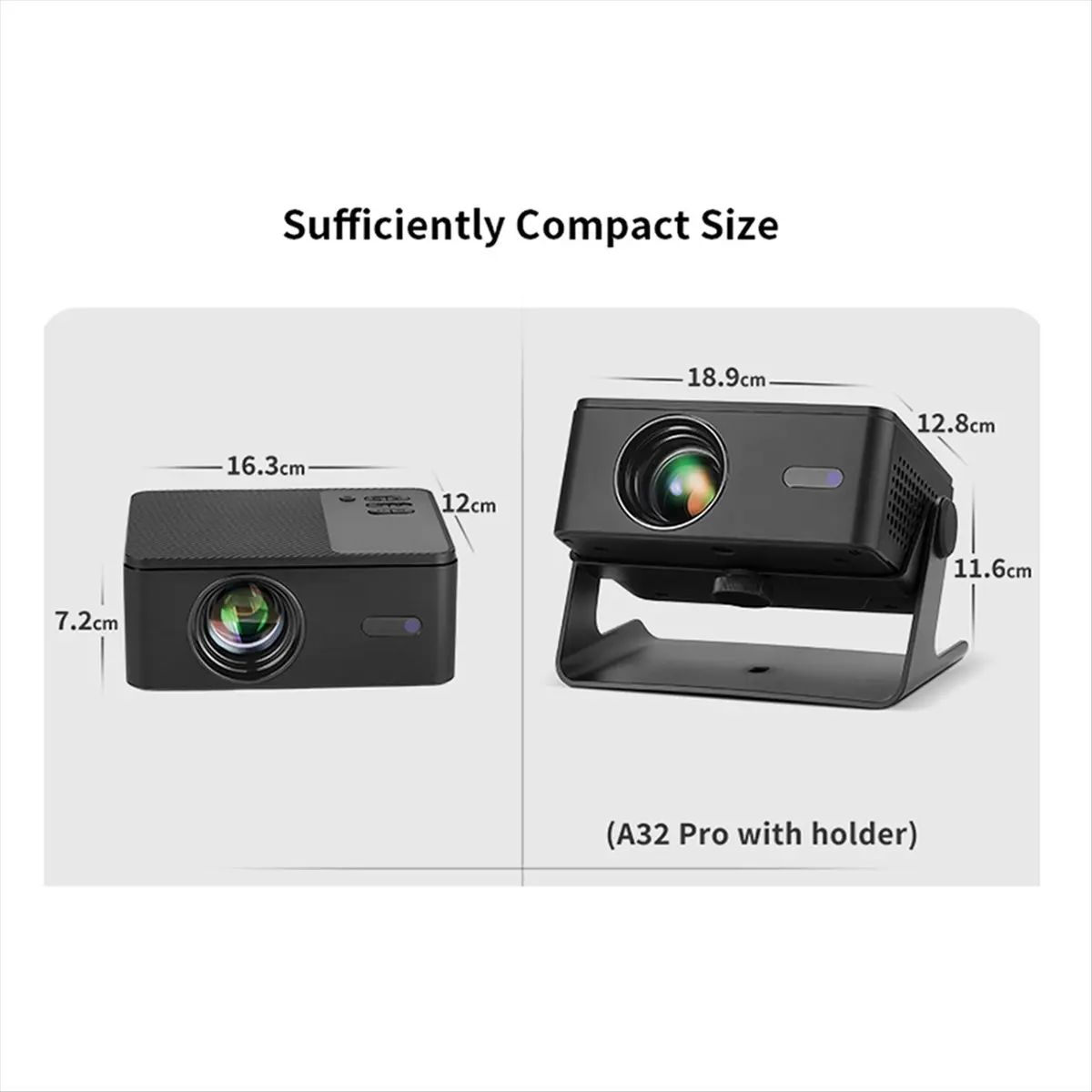 ▶✔▃AC384- A32 Pro Projector Android 13 1280x720P Resolution, Portable Home Cinema Mini LED for Phones & Computers EU PLUG
