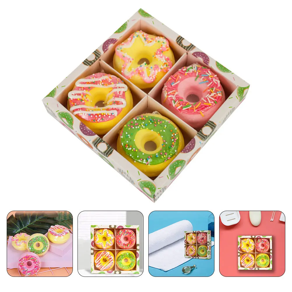 

Набор из 4 очаровательных бомбочек для ванн в форме пончиков с эфирными маслами для детей и взрослых, для дома и отелей, питательные