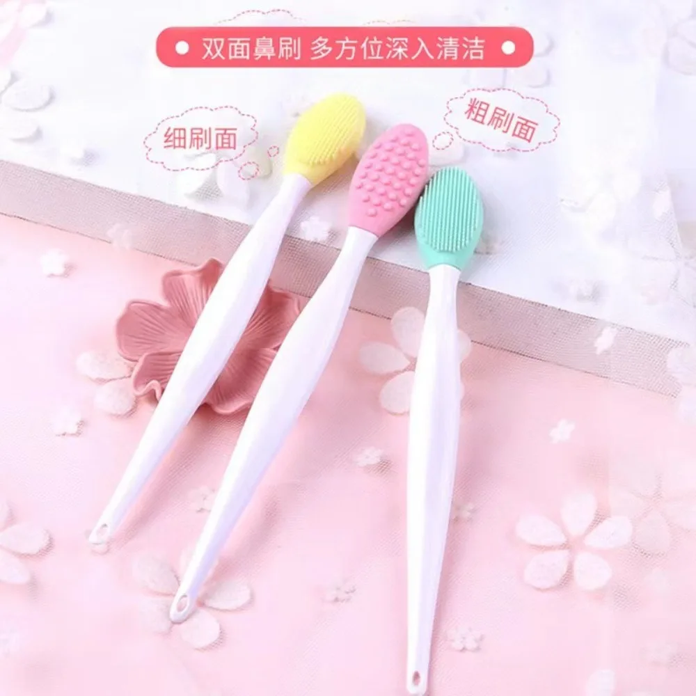 1/5 قطعة العناية بالبشرة الجمال سيليكون فرشاة وجه التقشير تنظيف الوجه فرك الأنف فرشاة إزالة الرؤوس السوداء على الوجهين فرش