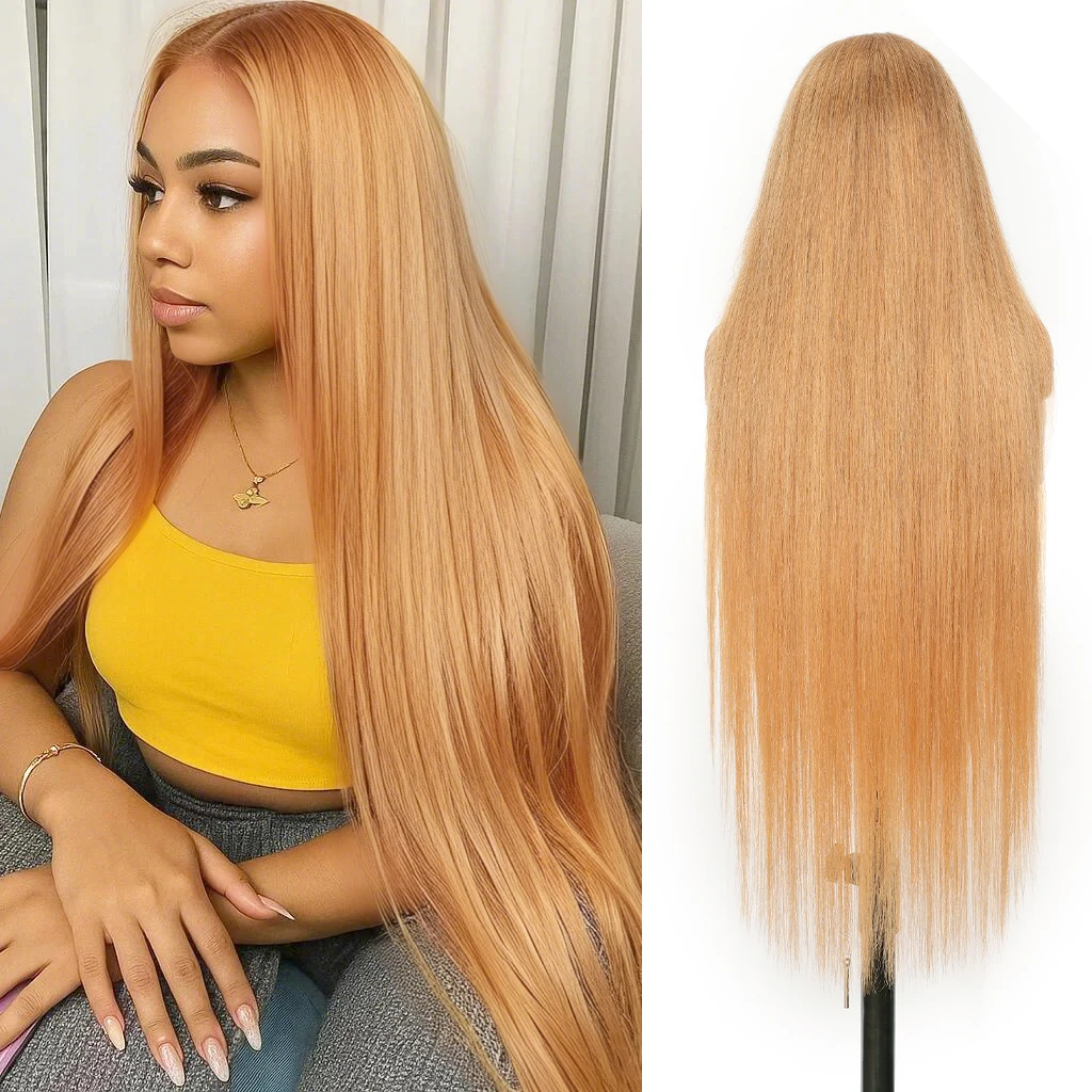 

Прямые парики из натуральных волос 220 Density Honey Blonde 13x4 HD Lace Front # 27 цветных бразильских париков с HD-кружевной передней частью для женщин