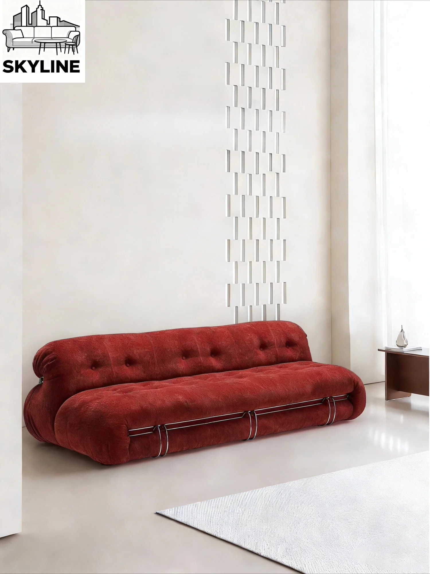 Modern simple hippo leisure sofa chair home living room straight sofa steel tooth fabric sofa