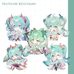 New Hatsune Keychain Uniform Series Cartoon Anime Cute Pendant Key Ring Backpack Jewelry Accessories Badge Gift Peripheral