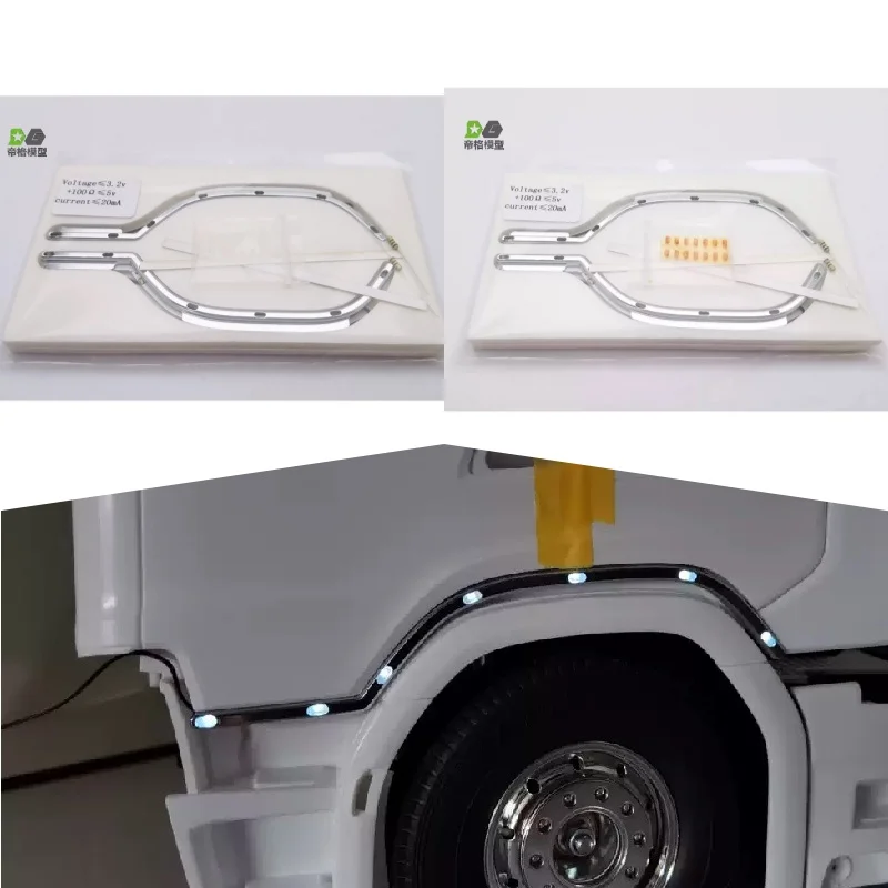 

LED 1 Pair Side Lights Under Door Lamp for 1/14 Tamiya RC Truck Scania 770S 56368 Parts