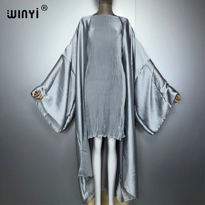 

WINYI summer beach Long dress coat two-piece suit for women Bohemian maxi trab woman dresses Floor Length vacation kimono