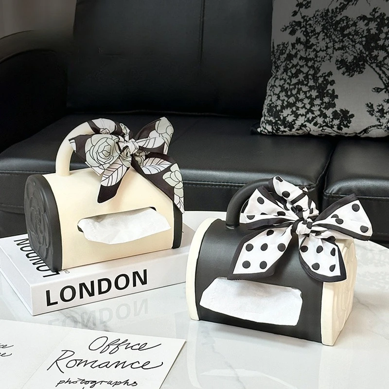 Handbag, Ceramic Tissue Box, Living Room, Light Luxury Paper Box, Creative Design Sense, Tea Table Decoration, Home Decor